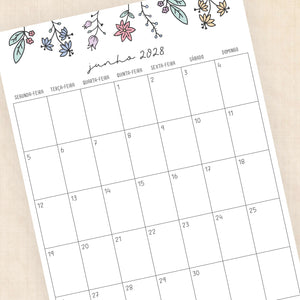Calendário 2028 para imprimir