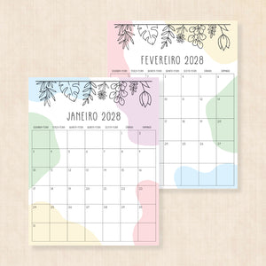 Calendário 2028 para imprimir