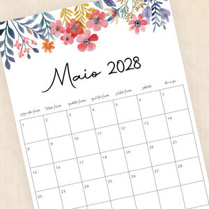 Calendário 2028 para imprimir