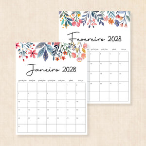 Calendário 2028 para imprimir