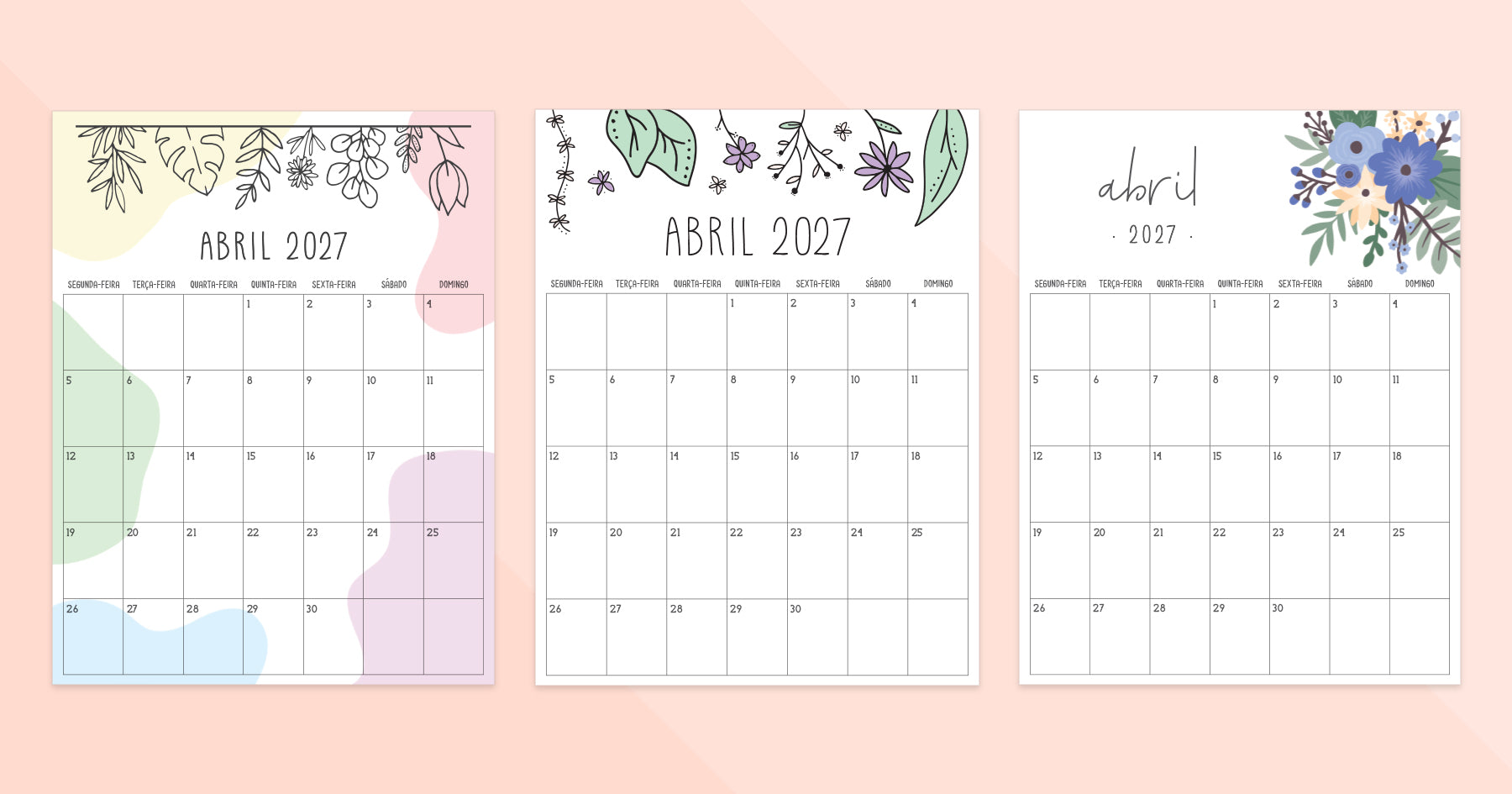 calendário abril 2027 para imprimir
