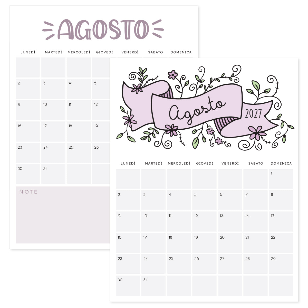 calendario agosto 2027 da stampare