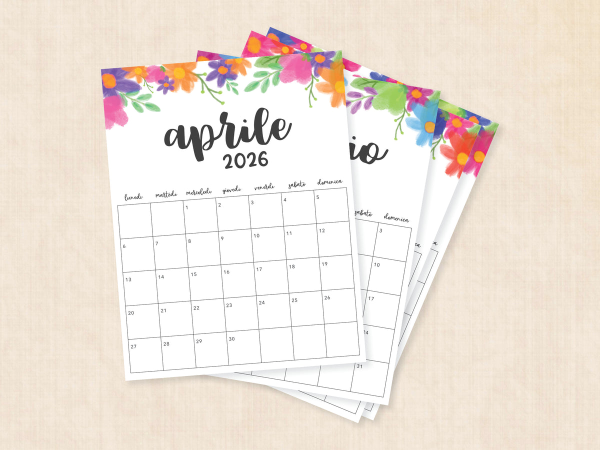 calendario annuale aprile 2026