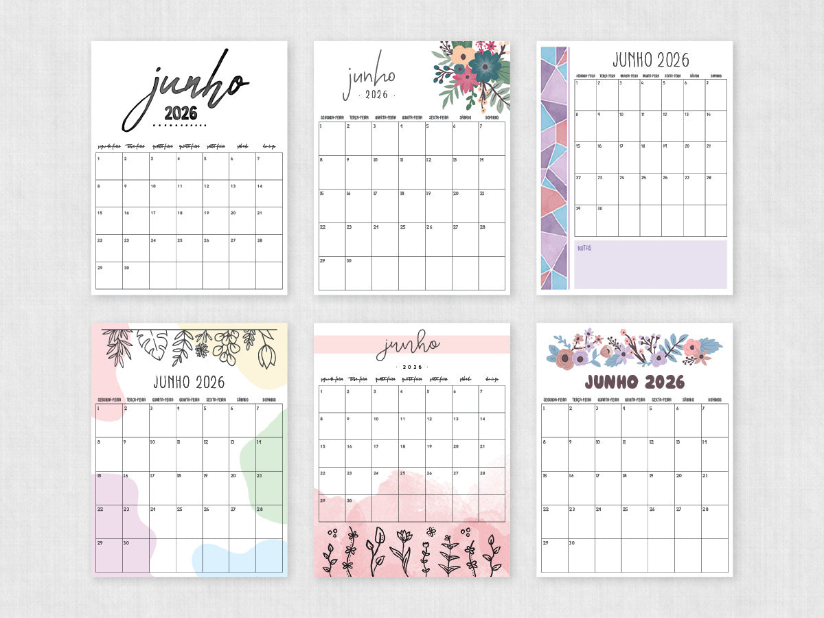 calendário de junho 2026