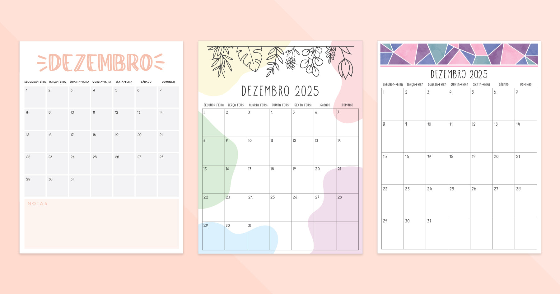 calendário dezembro 2025
