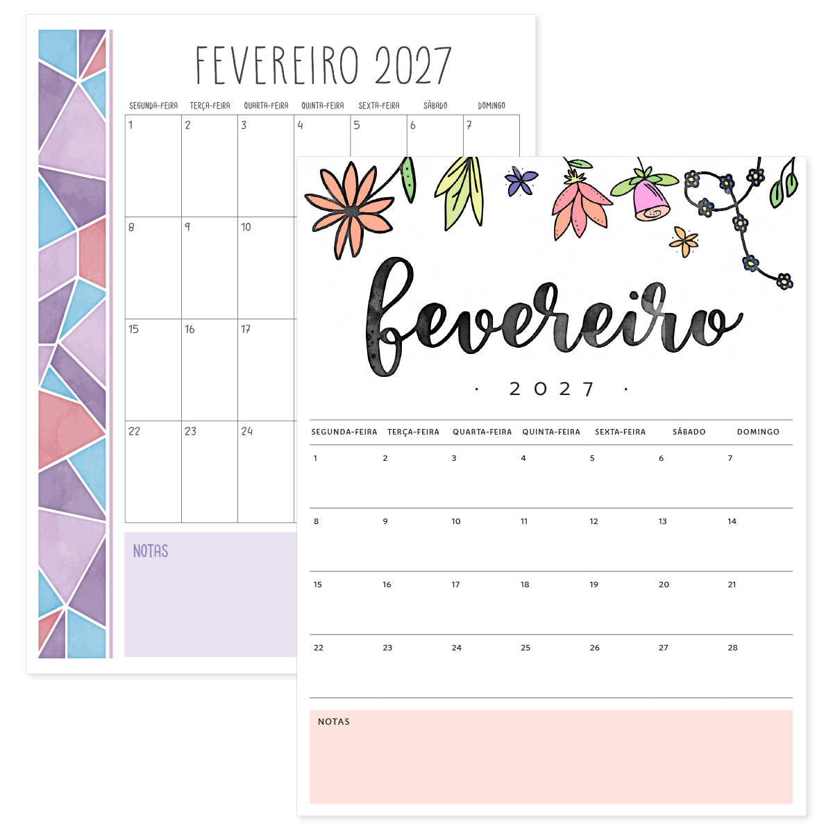 calendário fevereiro 2027