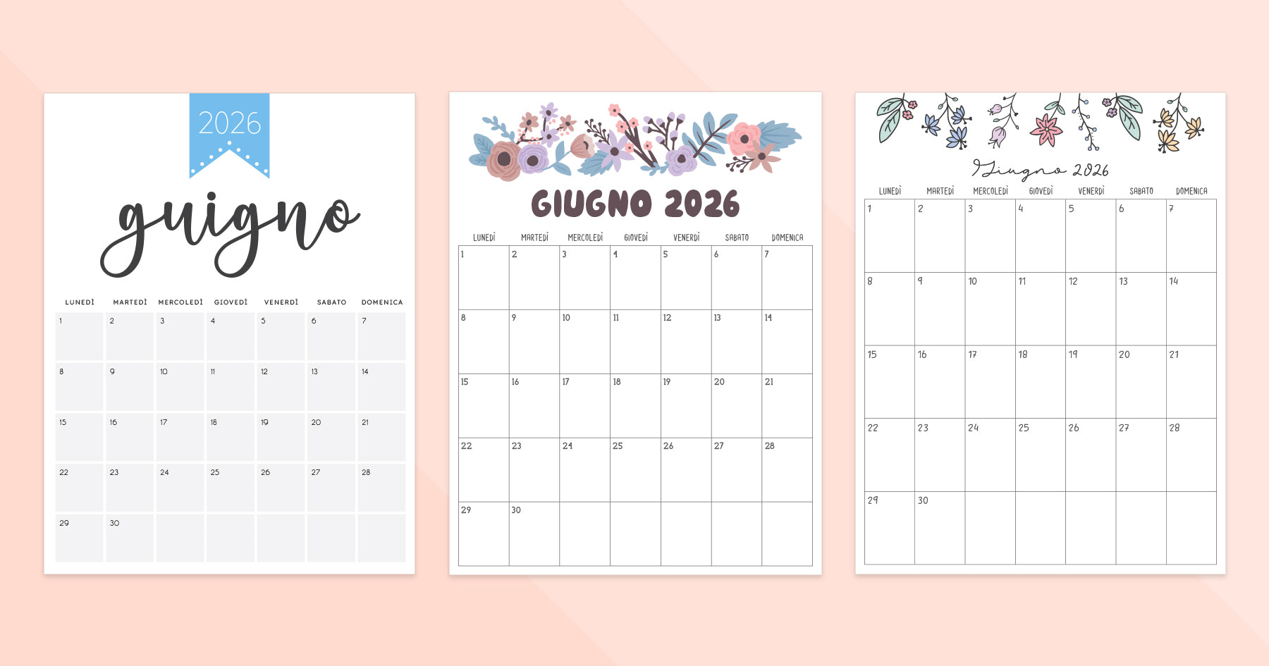 calendario giugno 2026