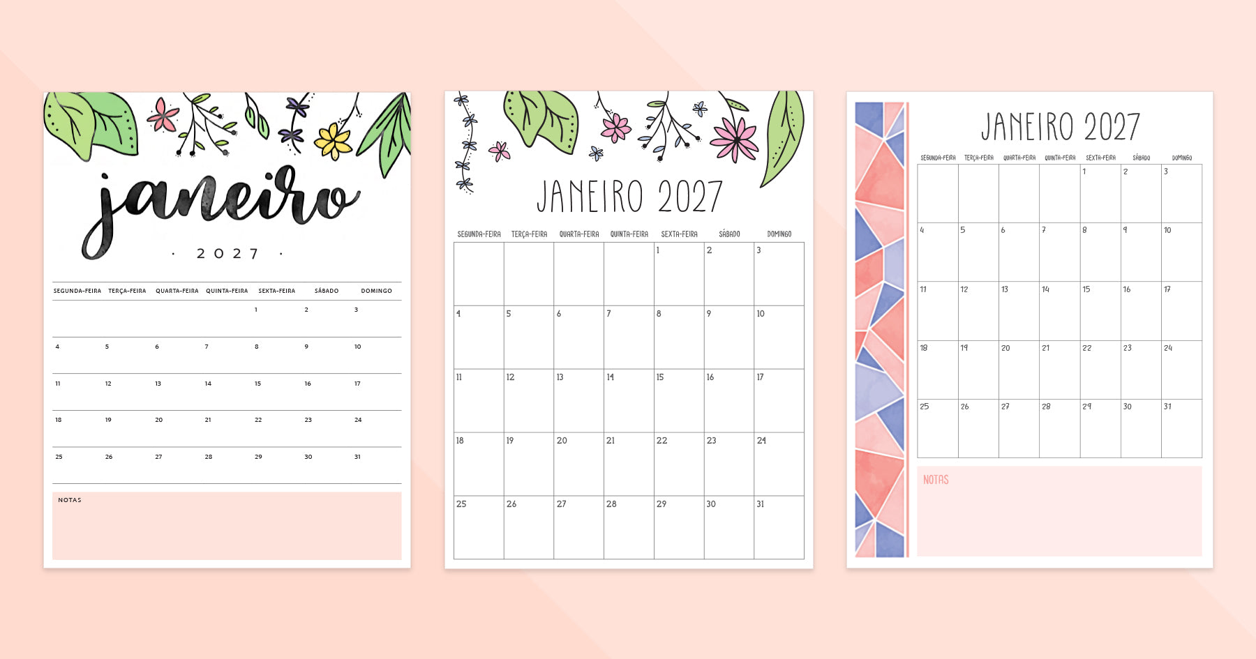 calendário janeiro 2027