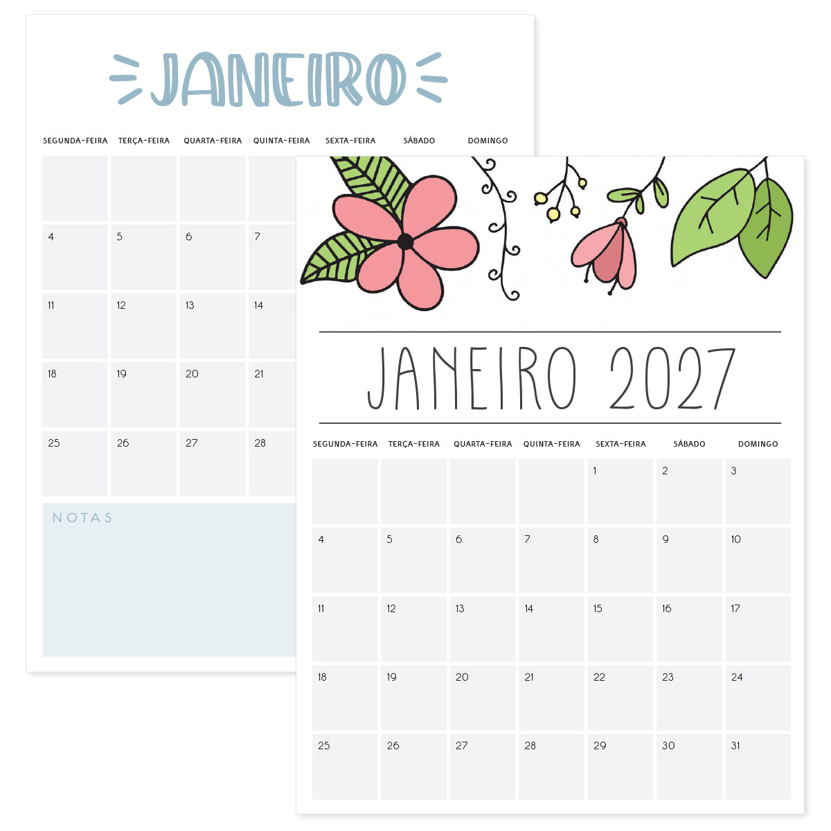 calendário janeiro 2027