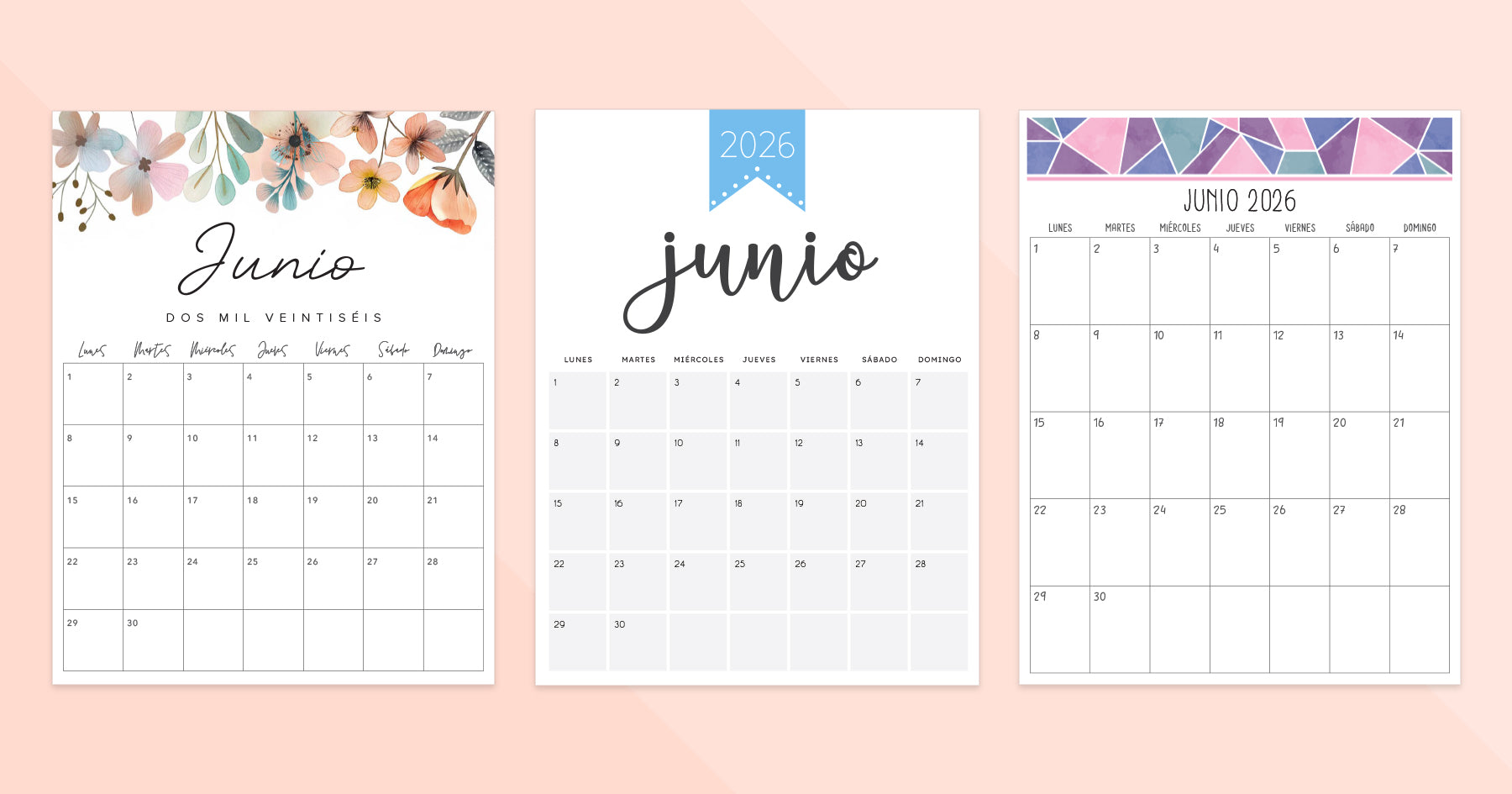 calendario junio 2026 para imprimir