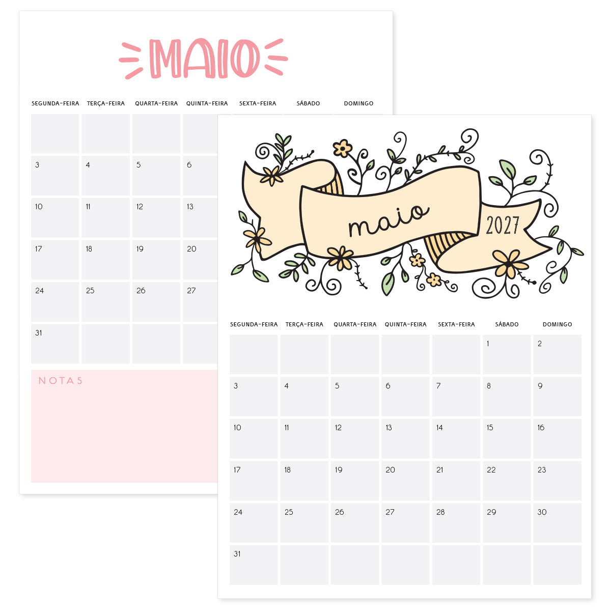 calendário maio 2027