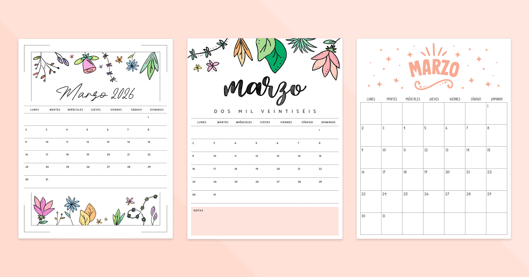 Calendario Marzo 2026 PDF Para Imprimir calendario-marzo-2026-pdf-para-imprimir