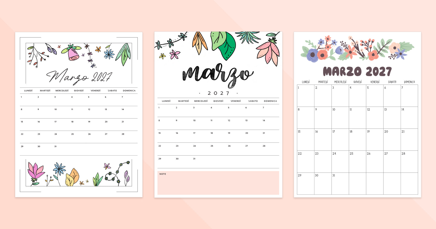 calendario marzo 2027