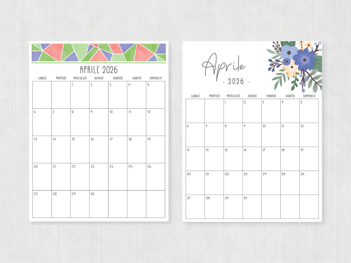 Calendario Aprile 2026 Modelli PDF Da Stampare calendario-aprile-2026-modelli-pdf-da-stampare
