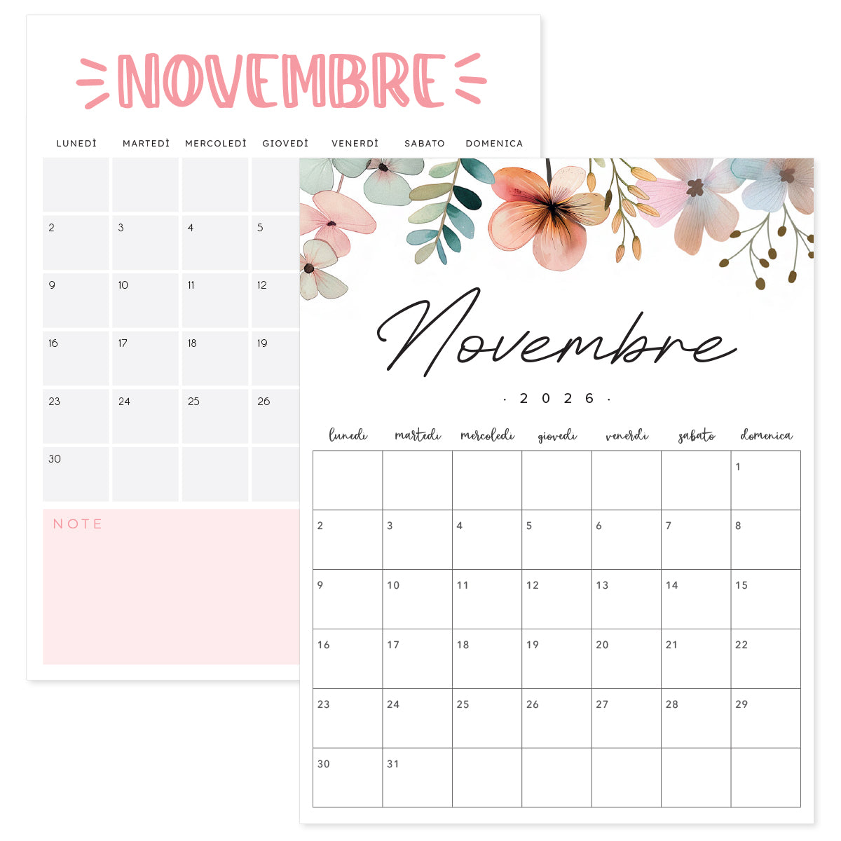 calendario novembre 2026
