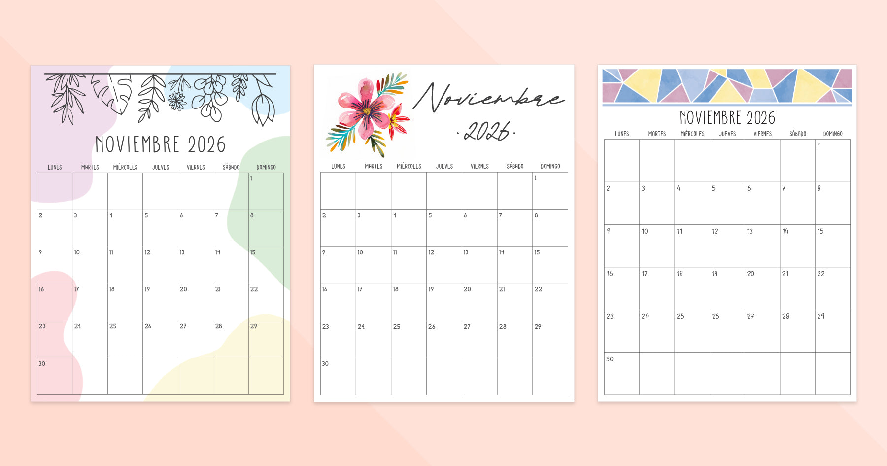 calendario noviembre 2026 para imprimir