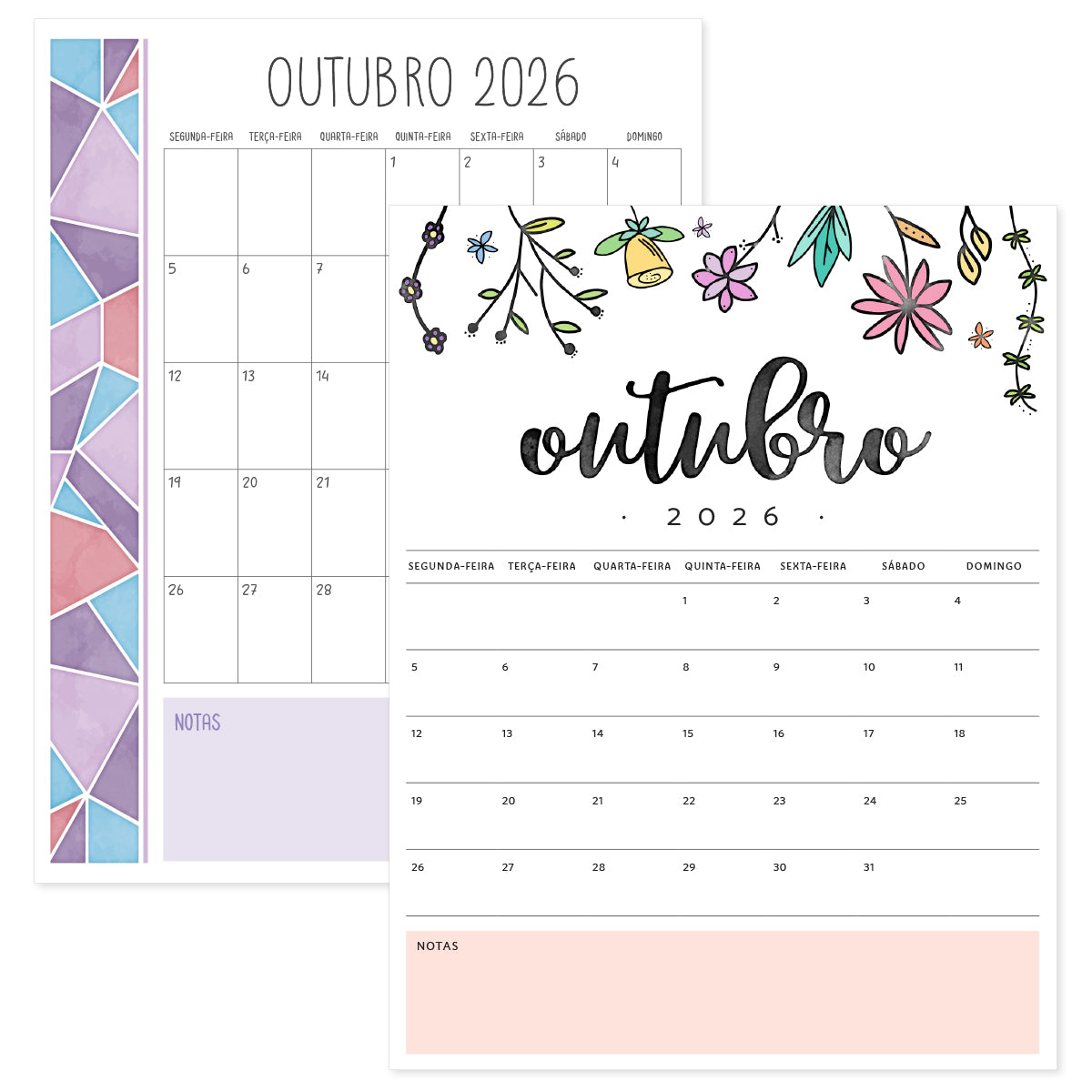 calendário outubro 2026