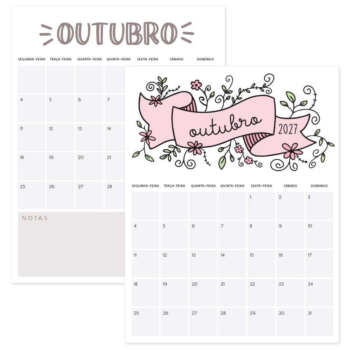 calendário outubro 2027