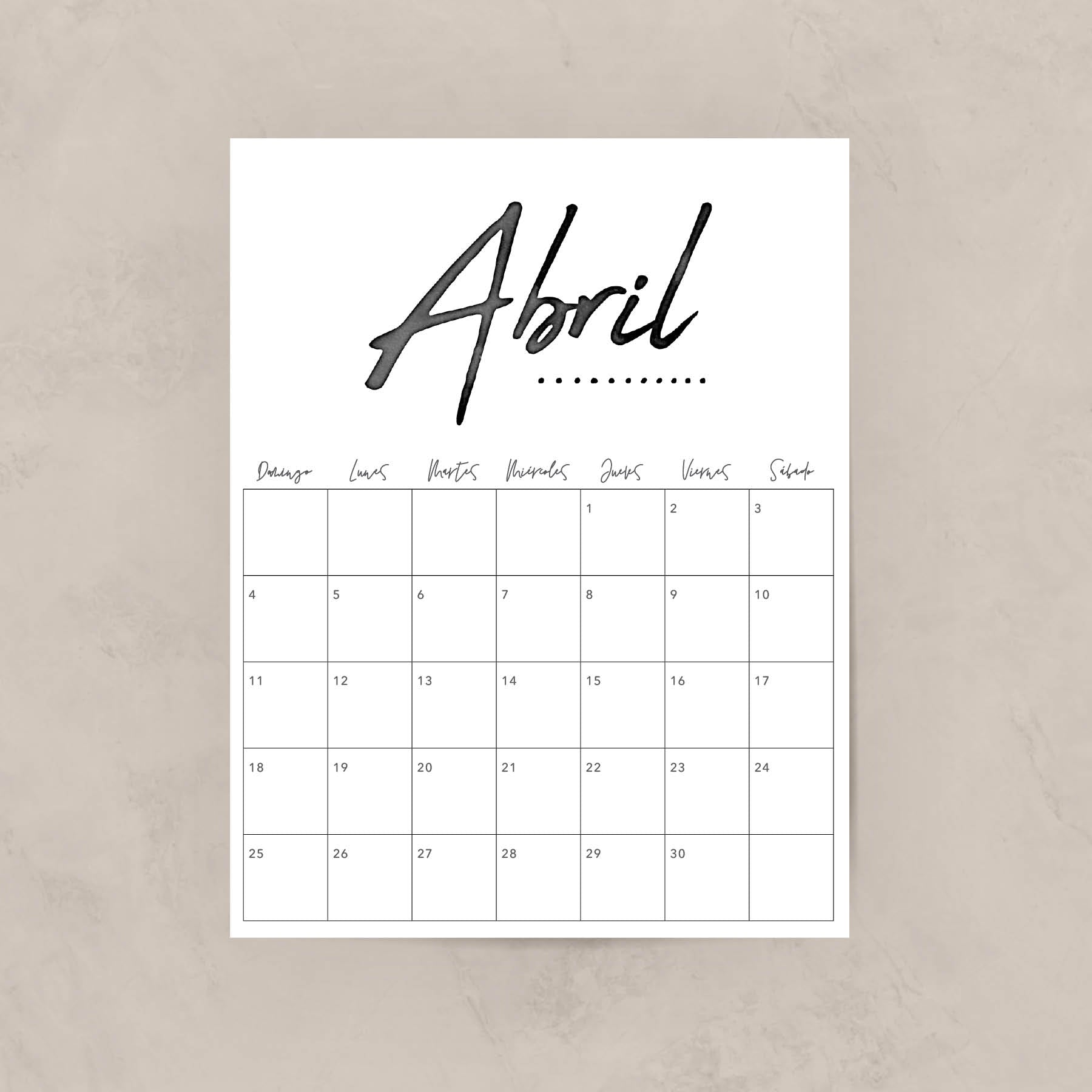 calendario para imprimir