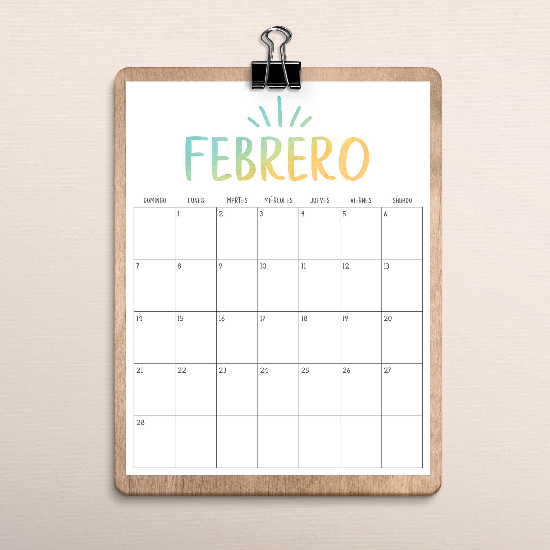 calendario para imprimir