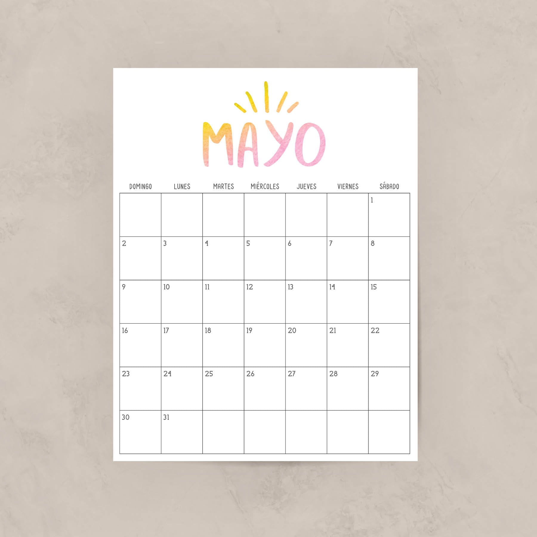 calendario para imprimir