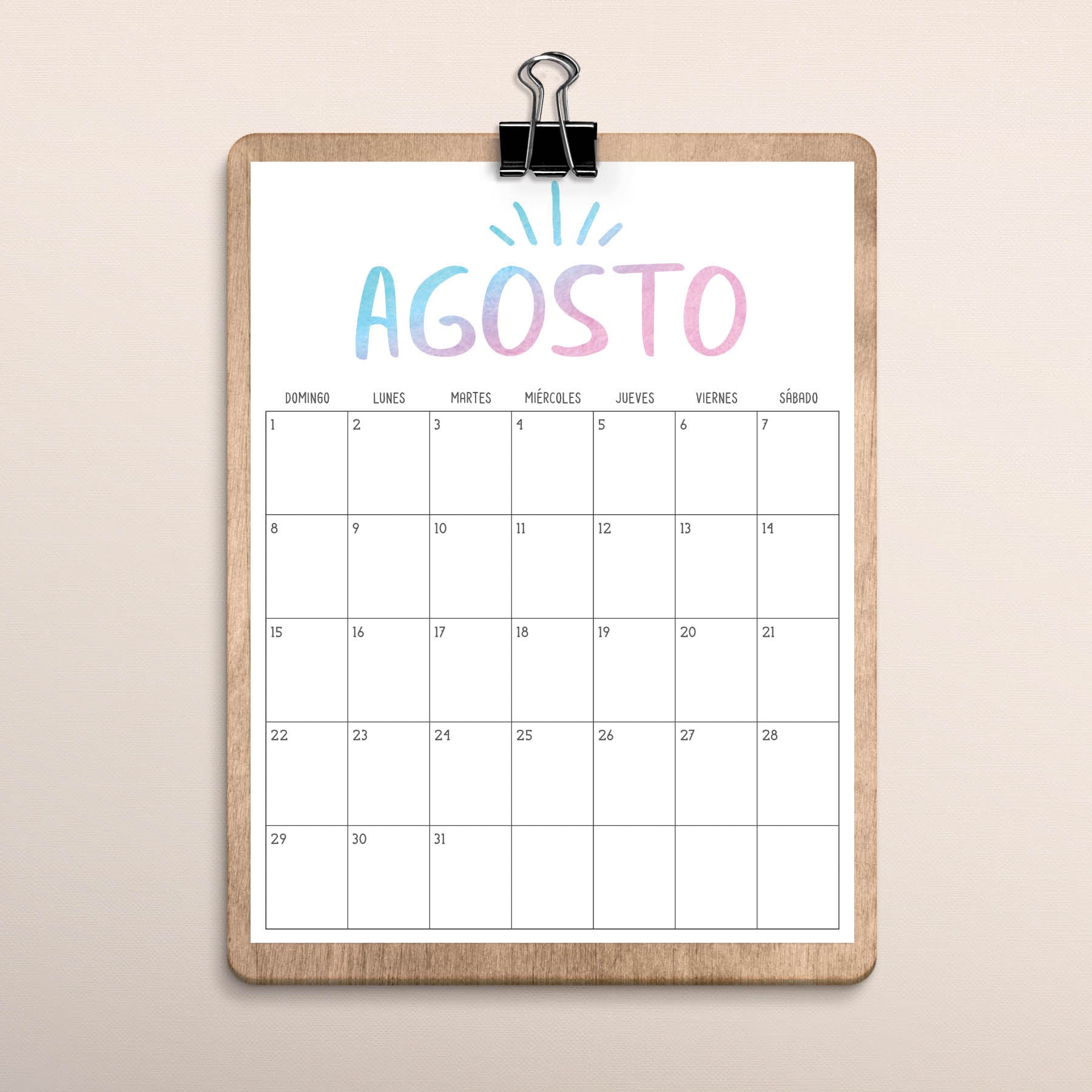 calendario para imprimir
