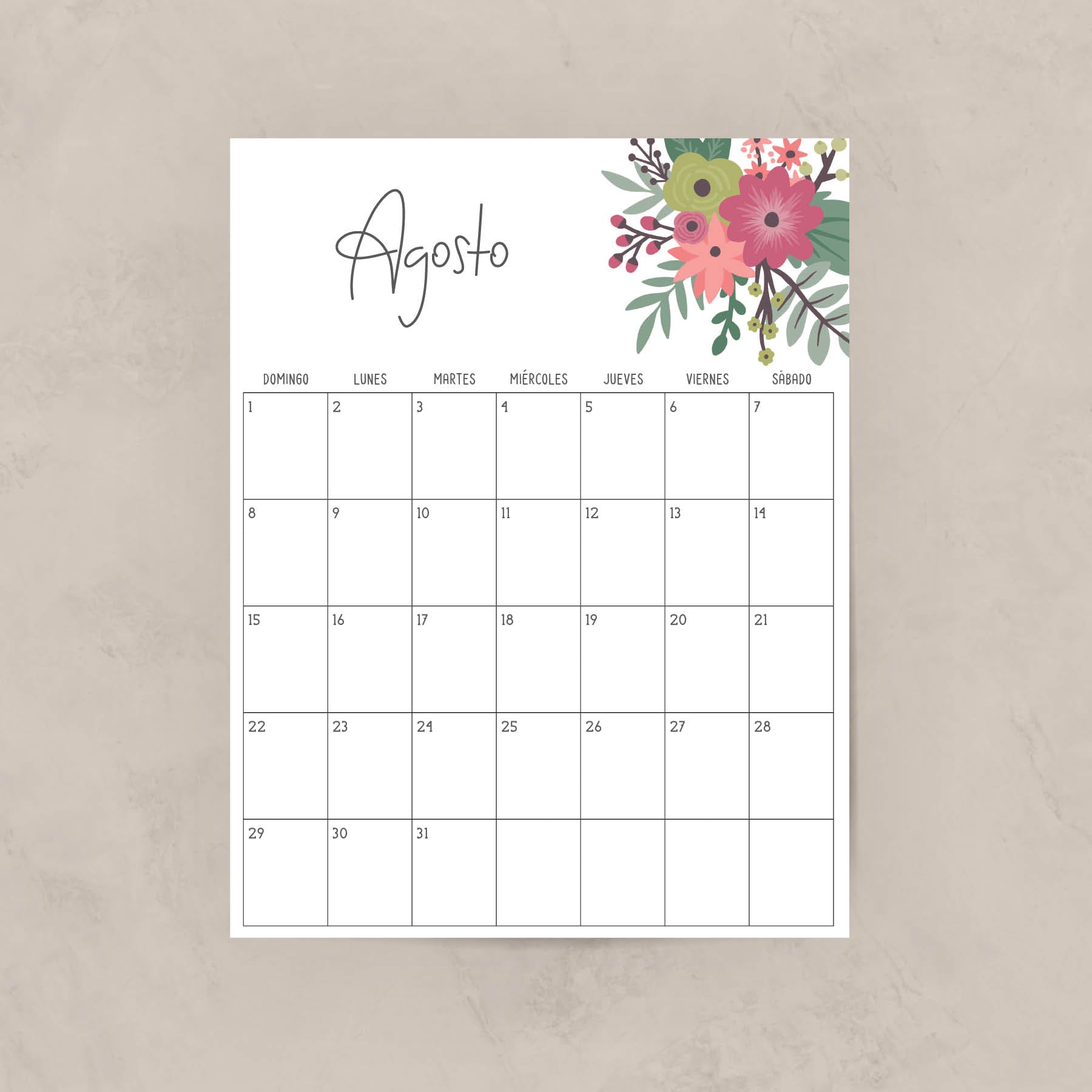 calendario para imprimir