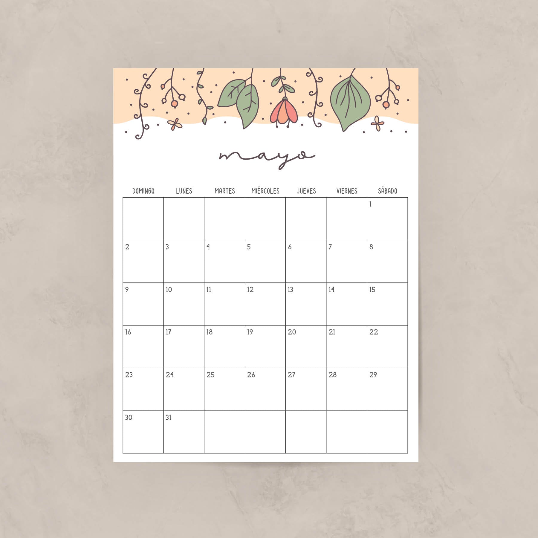 calendario para imprimir