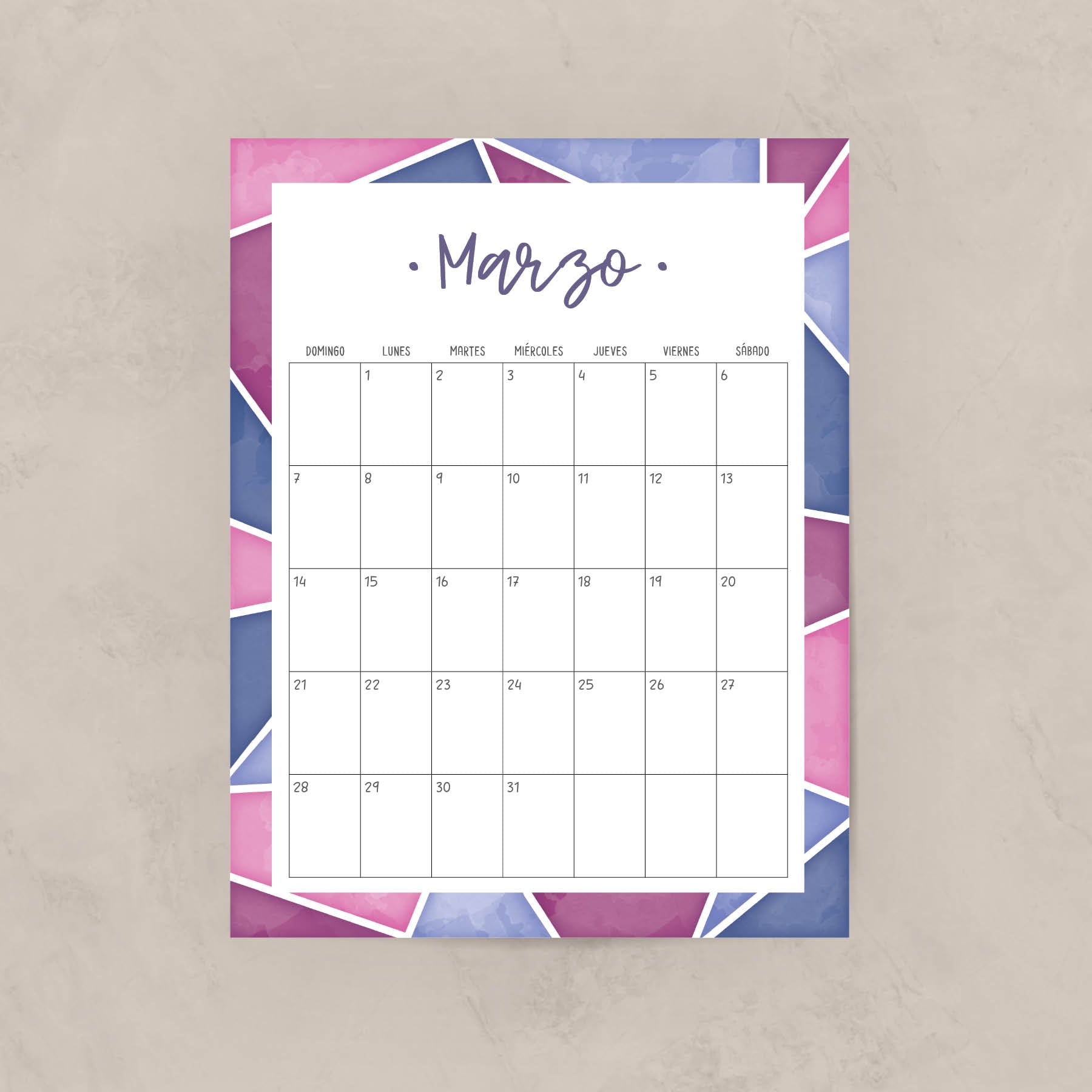 calendario para imprimir