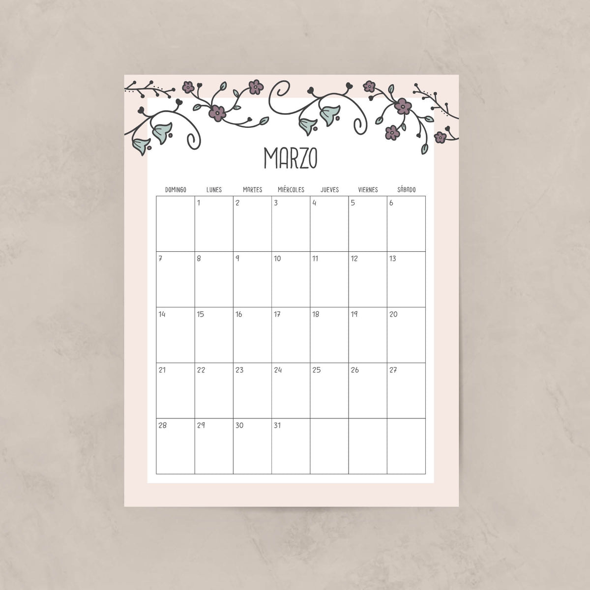 calendario para imprimir
