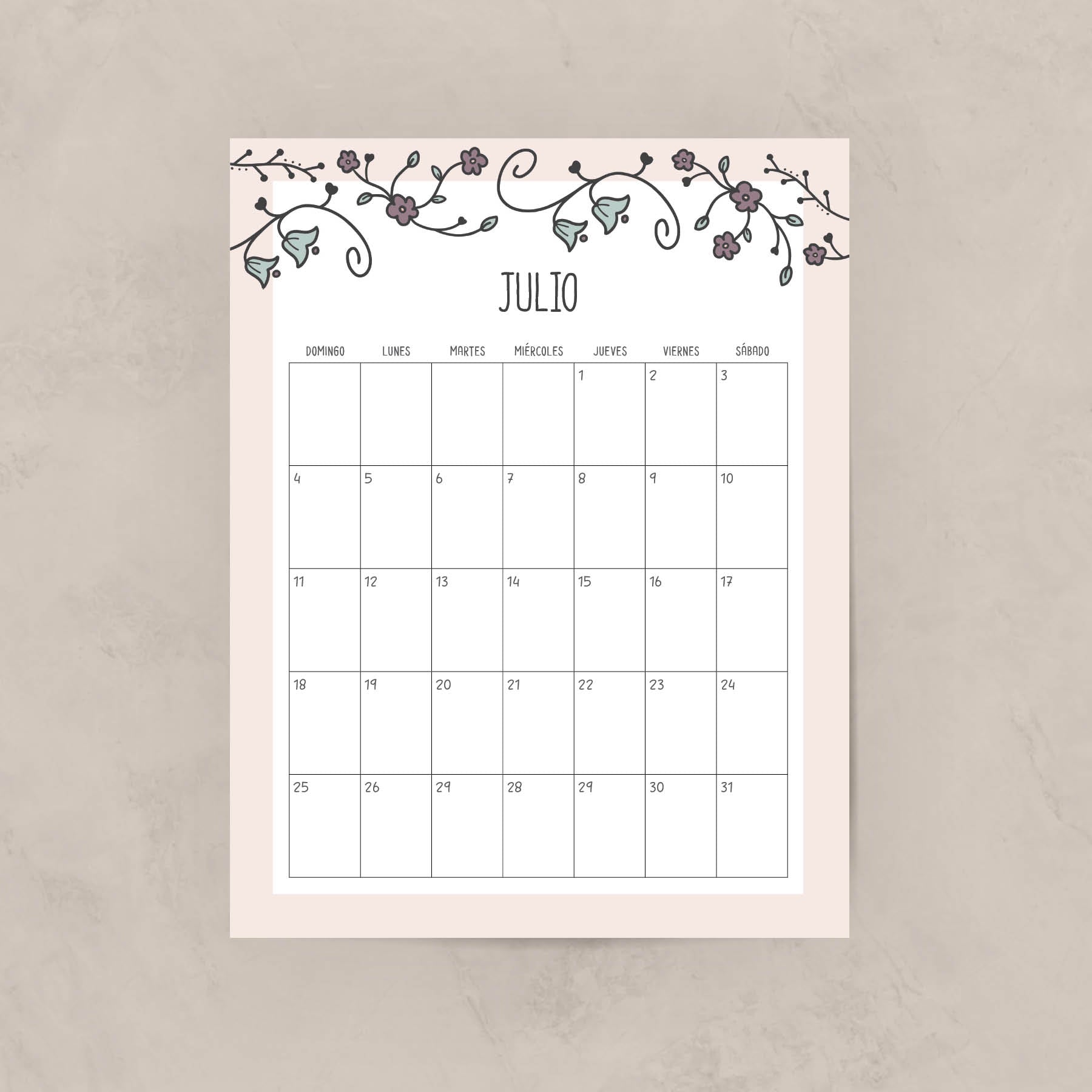 calendario para imprimir
