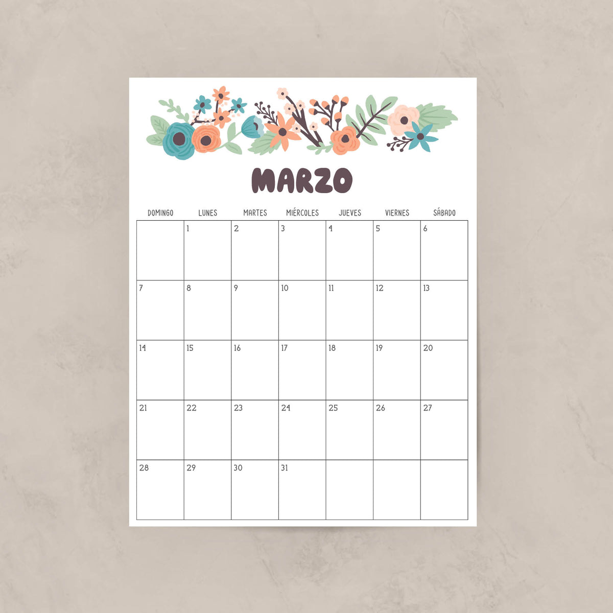 calendario para imprimir