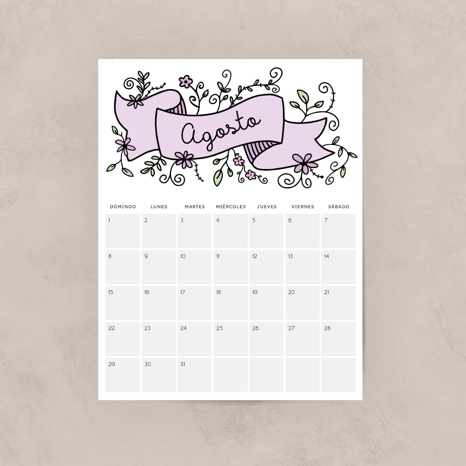 calendario para imprimir