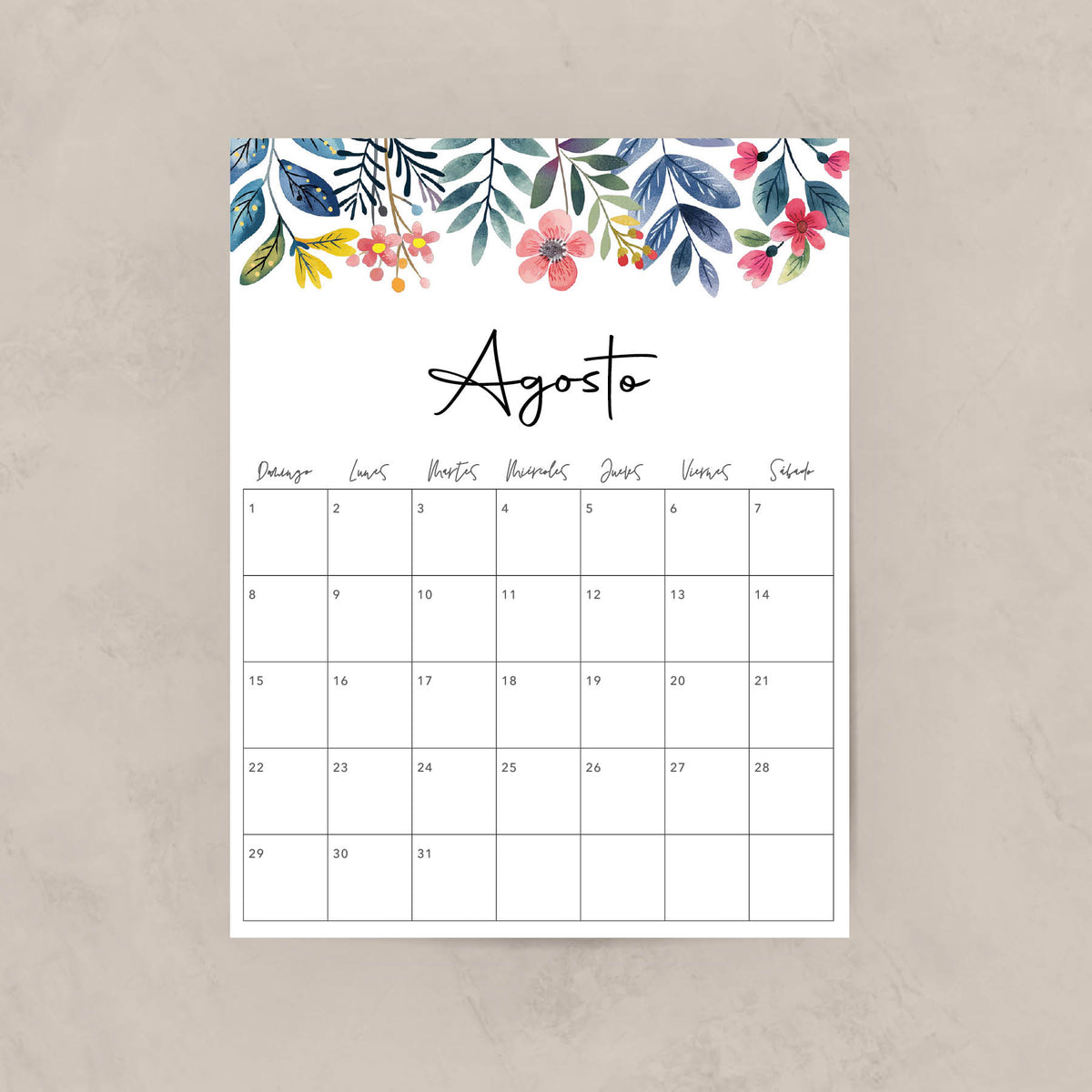 calendario para imprimir