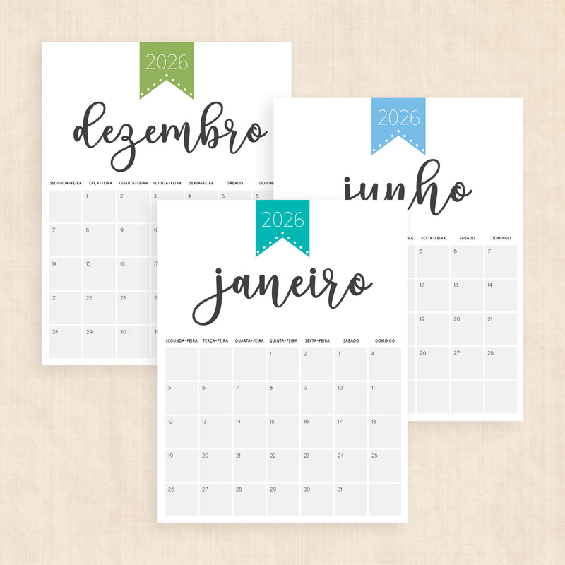Calendário abril 2026 · Modelos PDF para imprimir
