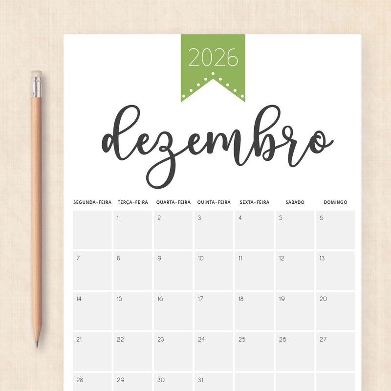 calendario 2026 português
