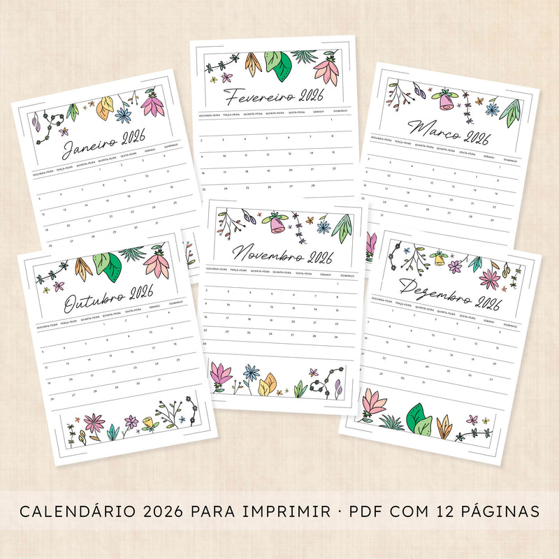 calendario 2026 português