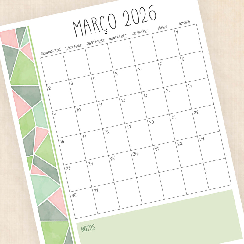 calendario 2026 português
