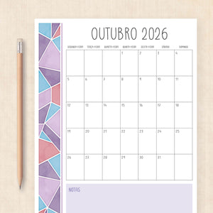 calendario 2026 português