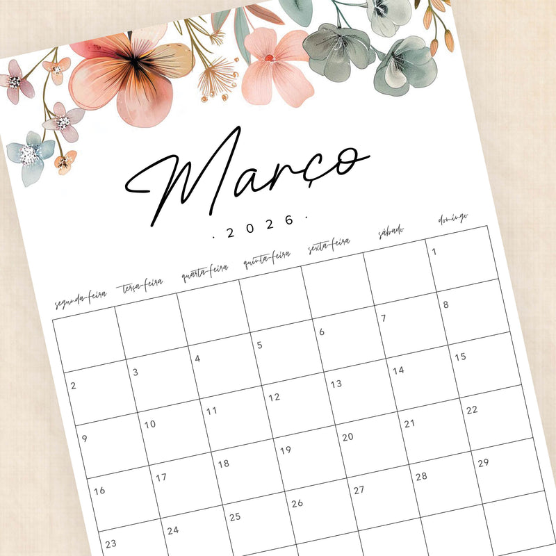 calendario 2026 português