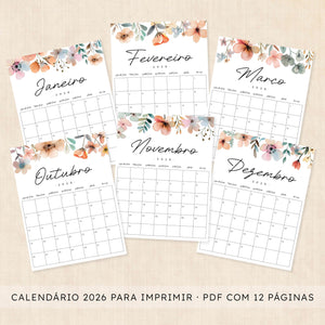 calendario 2026 português