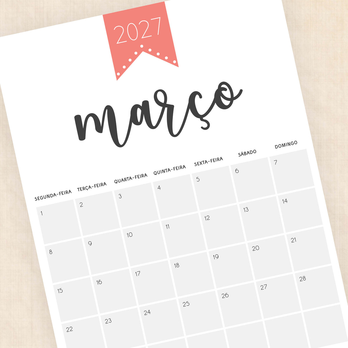 calendario 2027 português