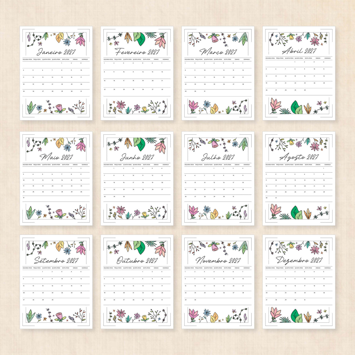 calendario 2027 português