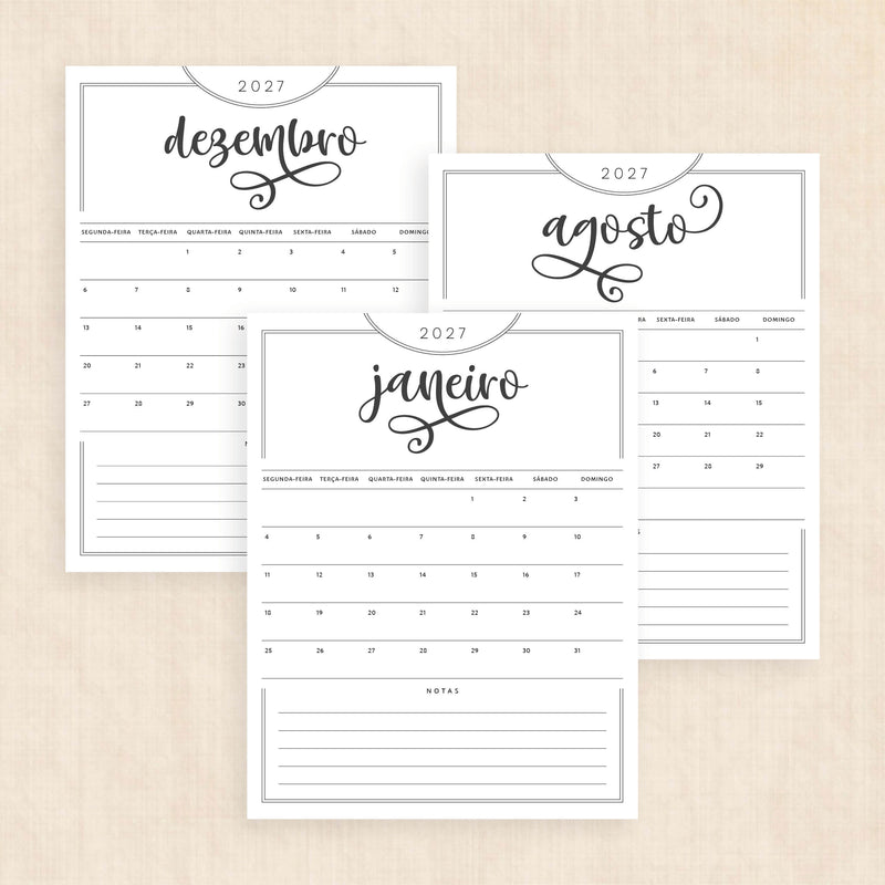 calendario 2027 português