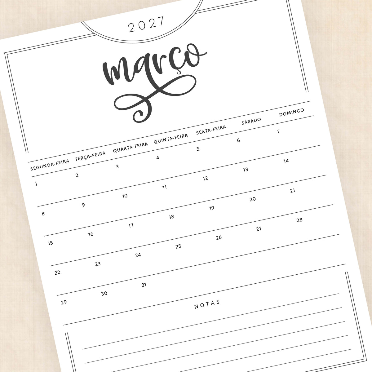 calendario 2027 português