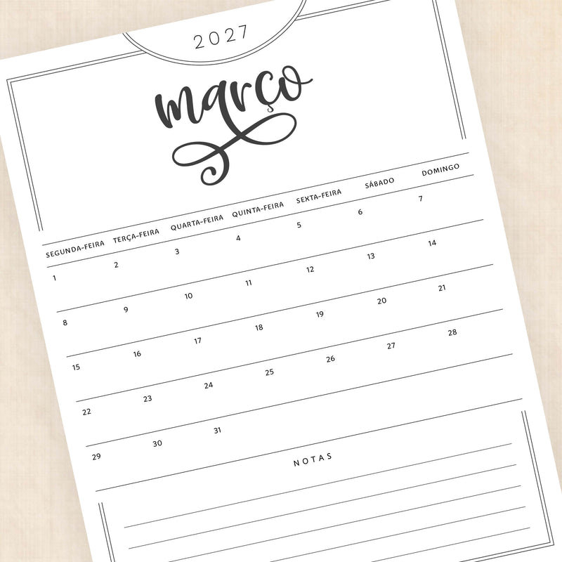 calendario 2027 português