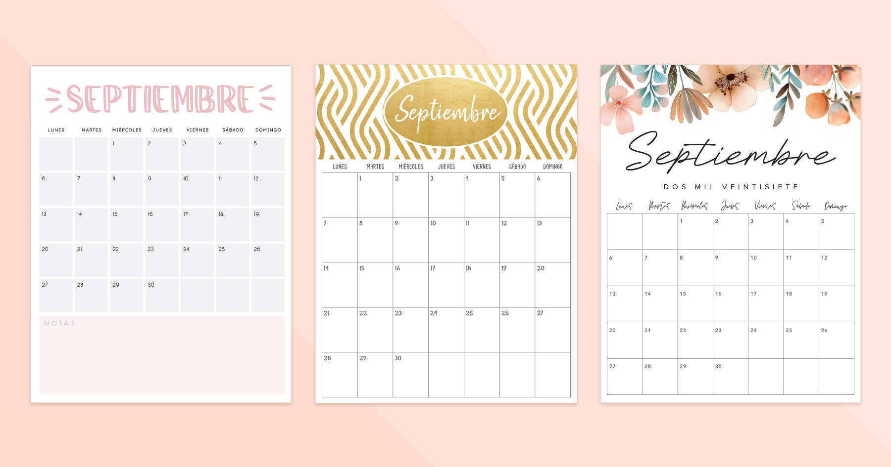 Calendario septiembre 2027 · PDF para imprimir Calendario septiembre 2027 · PDF para imprimir