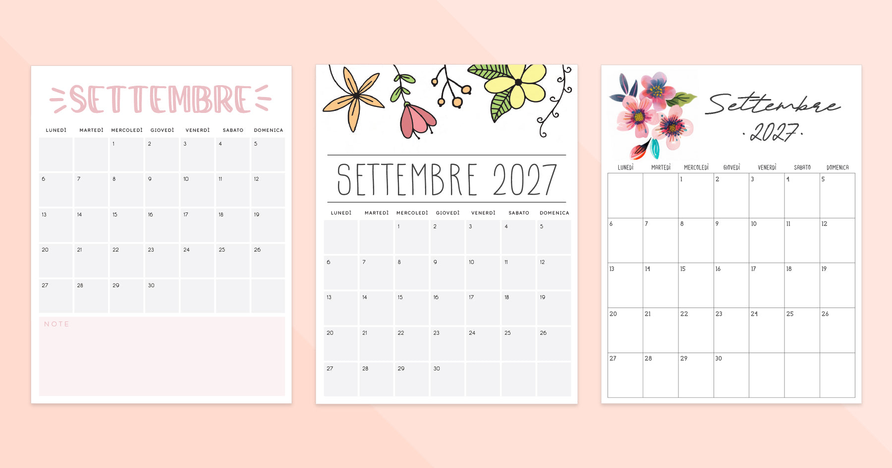 calendario settembre 2027
