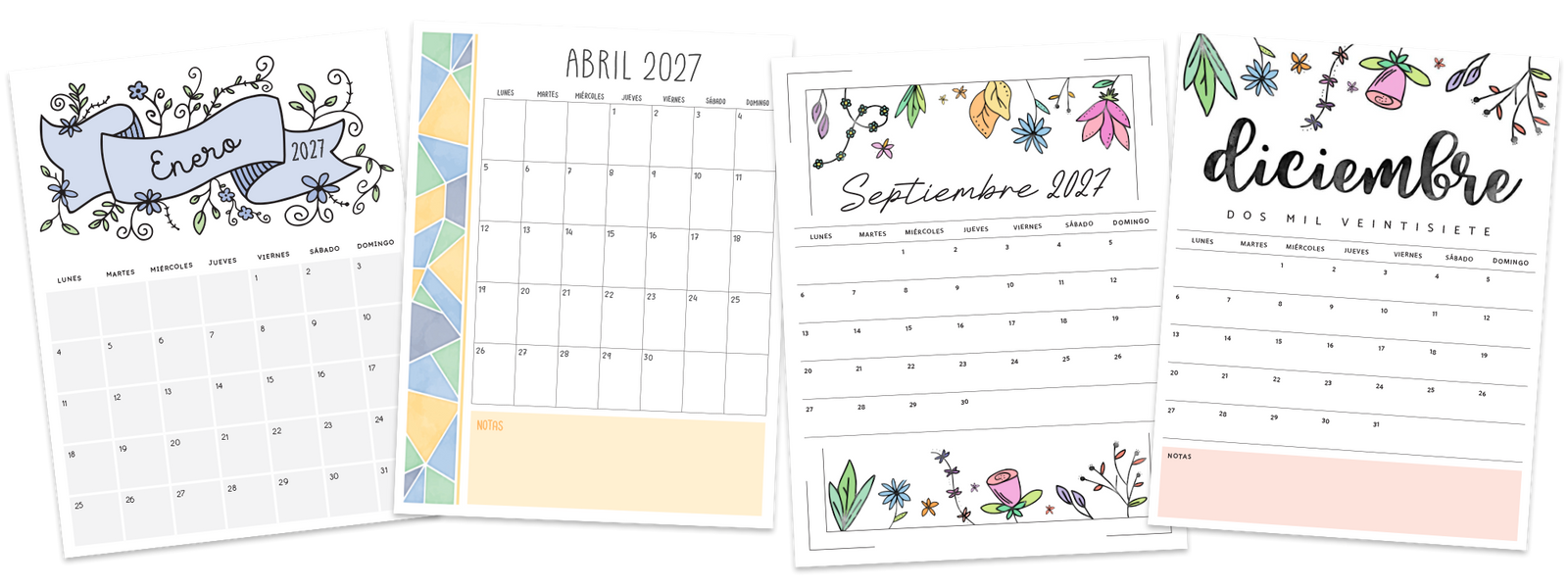 calendario 2027 para imprimir