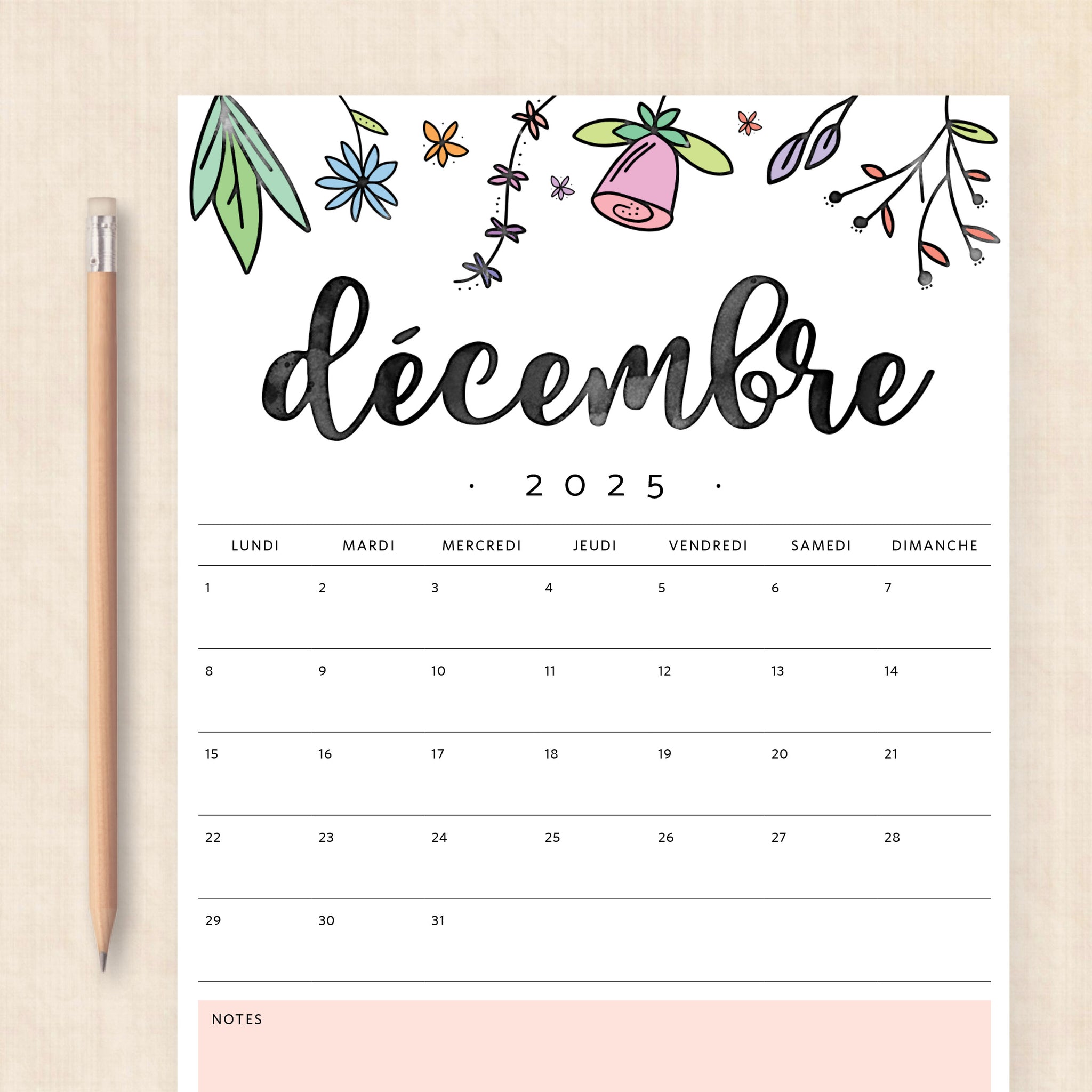 calendrier 2025 à imprimer